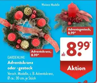 Aldi Süd GARDENLINE Adventskranz oder -gesteck Angebot