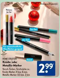 Aldi Süd HOME CREATION Kreide- oder Metallic-Marker Angebot