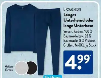 Aldi Süd UP2FASHION Langes Unterhemd oder lange Unterhose Angebot