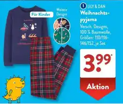 Aldi Süd LILY & DAN Weihnachtspyjama Angebot