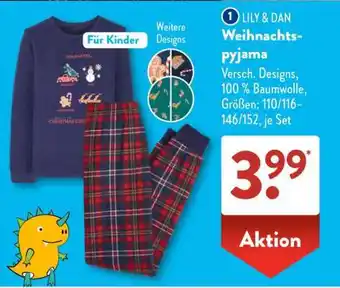 Aldi Süd LILY & DAN Weihnachtspyjama Angebot
