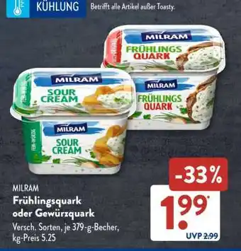 Aldi Süd MILRAM Frühlingsquark oder Gewürzquark Angebot