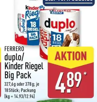 Aldi Nord Duplo/Kinder Riegel Big Pack Angebot