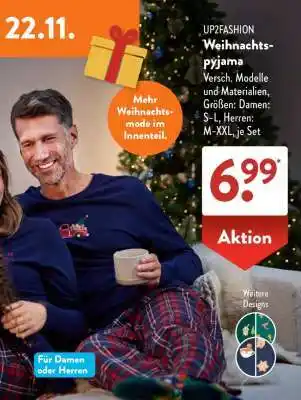 Aldi Süd UP2FASHION Weihnachts-Pyjama Angebot