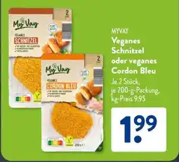 Aldi Süd MYVAY Veganes Schnitzel oder veganes Cordon bleu Angebot