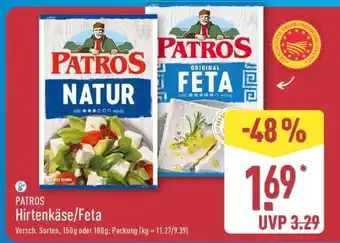 Aldi Nord PATROS Hirtenkäse/Feta Angebot