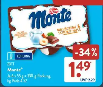 Aldi Süd Zott Monte Angebot