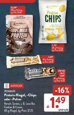 Aldi Süd IRONMAXX Protein-Riegel, -Chips oder -Pulver Angebot