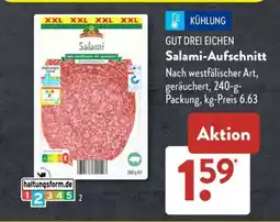 Aldi Süd GUT DREI EICHEN Salami-Aufschnitt Angebot