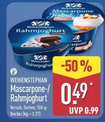 Aldi Nord WEIHENSTEPHAN Mascarpone- / Rahmjoghurt Angebot