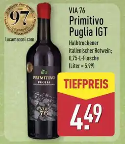 Aldi Nord VIA 76 Primitivo Puglia IGT Angebot