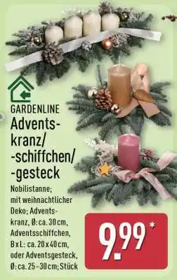 Aldi Nord GARDENLINE Advents-kranz/-schiffchen/-gesteck Angebot