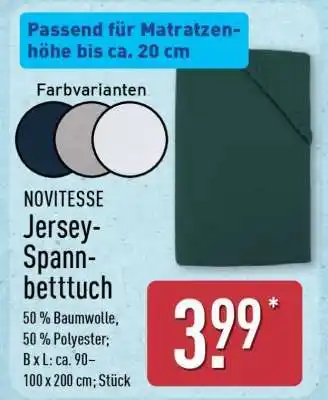 Aldi Nord NOVITESSE Jersey-Spannbetttuch Angebot
