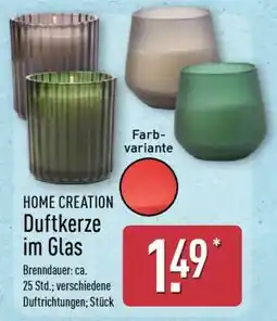 Aldi Nord HOME CREATION Duftkerze im Glas Angebot