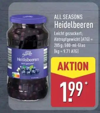 Aldi Nord ALL SEASONS Heidelbeeren Angebot