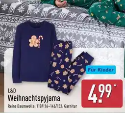 Aldi Nord L&D Weihnachtspyjama Angebot