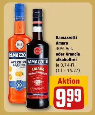 REWE Ramazzotti Amaro oder Arancia alkoholfrei Angebot
