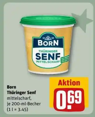 REWE Born Thüringer Senf mittelscharf Angebot