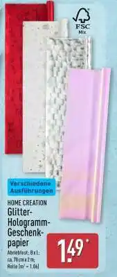 Aldi Nord HOME CREATION Glitter­Hologramm­Geschenkpapier Angebot