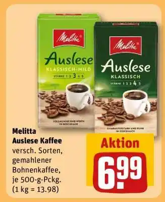 REWE Melitta Auslese Kaffee Angebot