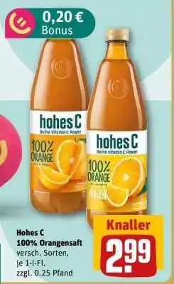 REWE HOHES C 100 % Orangensaft Angebot