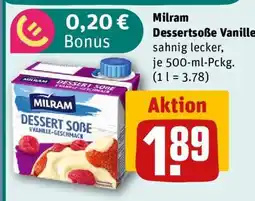 REWE Milram Dessertsoße Vanille Angebot