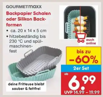 Netto Marken-Discount GOURMETmaxx Backpapier Schalen oder Silikon Backformen Angebot