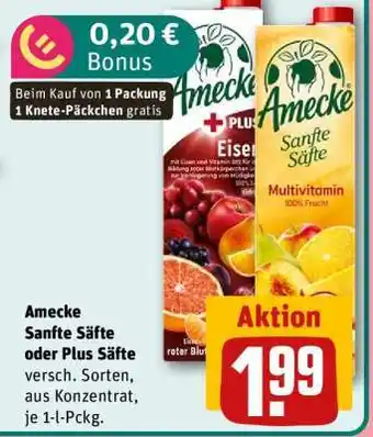 REWE Amecke Sanfte Säfte oder Plus Säfte Angebot