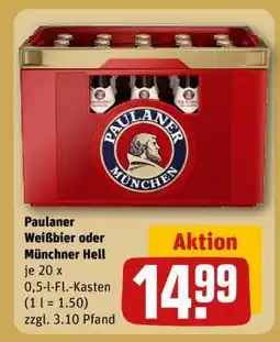 REWE Paulaner Weißbier oder Münchner Hell Angebot