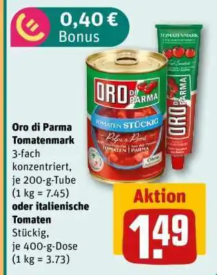 REWE ORO DI PARMA Tomatenmark Angebot