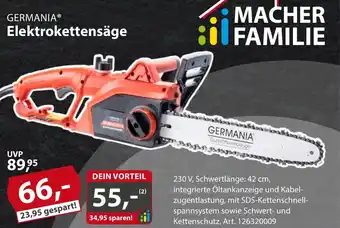 Sonderpreis Baumarkt GERMANIA Elektrokettensäge Angebot