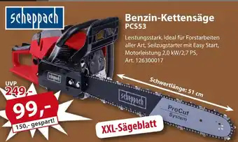 Sonderpreis Baumarkt scheppach Benzin-Kettensäge PCS53 Angebot