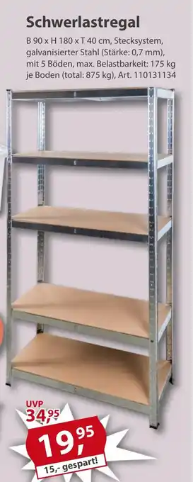 Sonderpreis Baumarkt Schwerlastregal Angebot