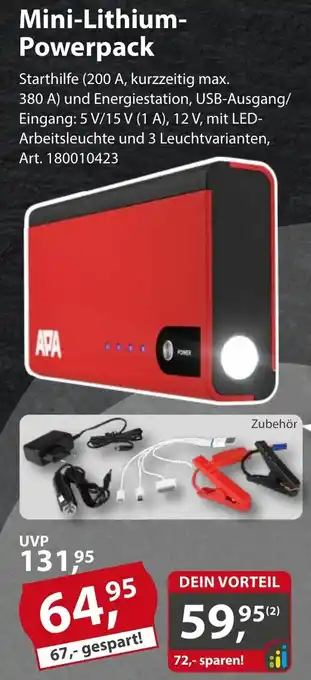 Sonderpreis Baumarkt Mini-Lithium- Powerpack Angebot