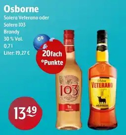 Getränke Hoffmann Osborne Solera Veterano oder Solera 103 Brandy Angebot