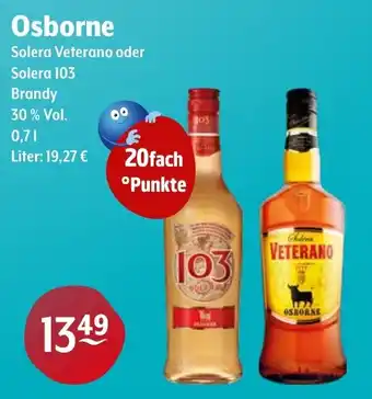 Getränke Hoffmann Osborne Solera Veterano oder Solera 103 Brandy Angebot