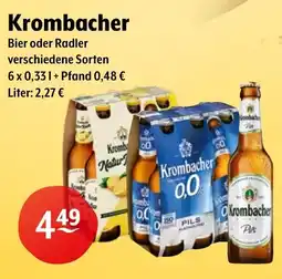 Getränke Hoffmann Krombacher Bier oder Radler Angebot