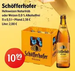 Getränke Hoffmann Schöfferhofer Hefeweizen Naturtrüb oder Weizen 0,0% Alkoholfrei Angebot