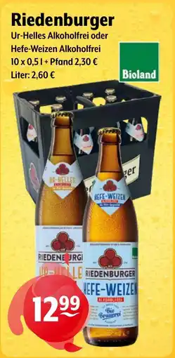 Getränke Hoffmann Riedenburger Ur-Helles Alkoholfrei oder Hefe-Weizen Alkoholfrei Angebot