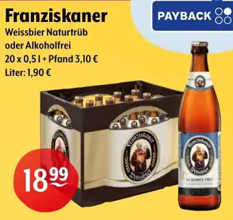 Getränke Hoffmann Franziskaner Weissbier Naturtrüb oder Alkoholfrei Angebot