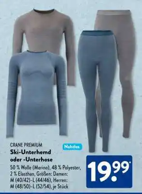 Aldi Süd CRANE PREMIUM Ski-Unterhemd oder -Unterhose Angebot