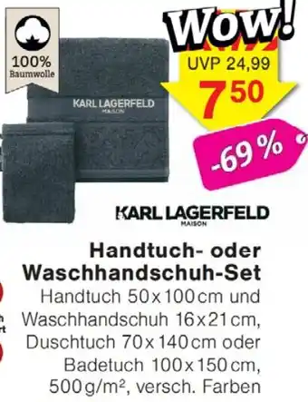 Wiglo Wunderland KARL LAGERFELD Handtuch- oder Waschhandschuh-Set Angebot