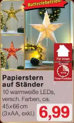Wiglo Wunderland Papierstern auf Ständer Angebot