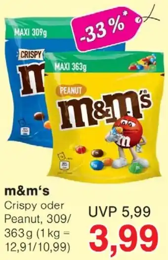 Wiglo Wunderland m&m's Crispy oder Peanut Angebot