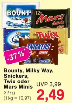 Wiglo Wunderland Bounty, Milky Way, Snickers, Twix oder Mars Minis Angebot
