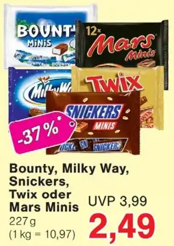 Wiglo Wunderland Bounty, Milky Way, Snickers, Twix oder Mars Minis Angebot