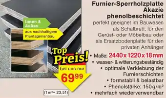 Wiglo Wunderland Furnier-Sperrholzplatte Akazie phenolbeschichtet Angebot