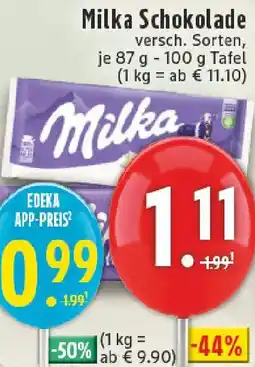 Edeka Milka Schokolade Angebot