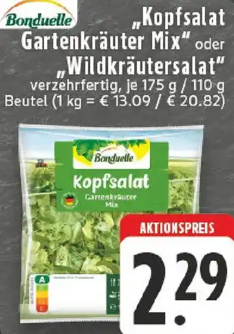 Edeka Bonduelle ,,Kopfsalat Gartenkräuter Mix" oder Wildkräutersalat Angebot