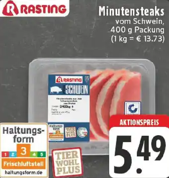 Edeka RASTING Minutensteaks Angebot